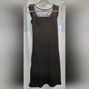 Coldwater Creek Elegant Black Embroidered Dress